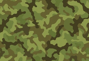 Fototapeta premium Abstract digital camouflage pattern background in muted greens and browns, illustration, brown