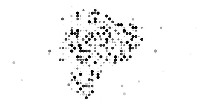 Post-Conceptual Circles Fly Assembling Ecuador's Map Outline