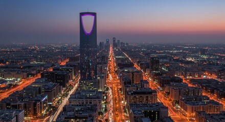 Kingdom Tower and Riyadh City Skyline © Bashar