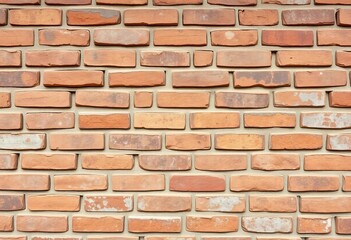Obraz premium Aged brick wall texture, weathered and worn, showing varied tones and mortar, background, historical