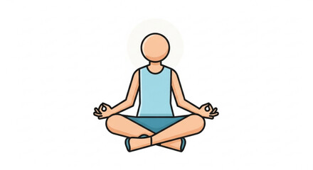 A serene figure in a meditative pose embodies tranquility and mindfulness, promoting wellness and inner peace