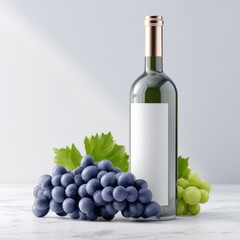 Obraz premium Symbolic winemaking process with grapes and bottle design for culinary concepts and winery promotion