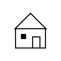 Minimalist Black and White House Icon – Modern Home Vector Design