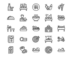 Catering Line Vector Icons