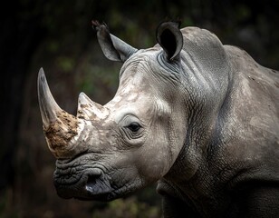 Close-up rhino portrait