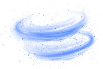 Blue swirl overlay with sparkling stars, creating a dreamy atmosphere for design projects, ideal for backgrounds, invitations, and creative artwork with copy space