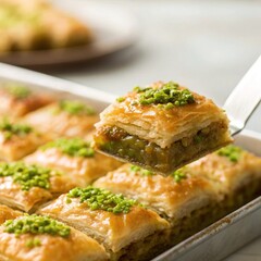 Delicious Turkish Baklava, a delectable treat.