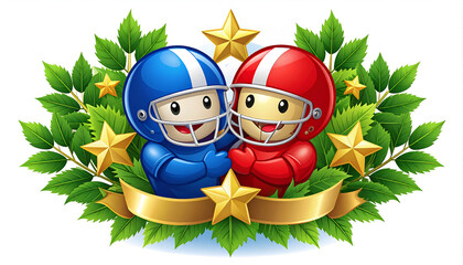 Football players team sport competition game athlete helmet uniform victory celebration achievement success teamwork collaboration strategy championship league tournament match play field goal win 