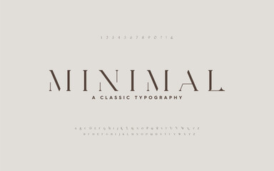 Elegant alphabet letters font and number. Classic Modern Serif Lettering Minimal Fashion. Typography decoration fonts for branding, wedding, invitations, logo.
