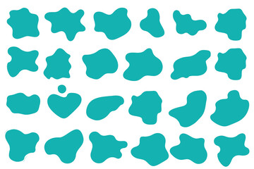 Organic shapes set, liquid organic blobs set, wavy different forms set. Soft shapes set