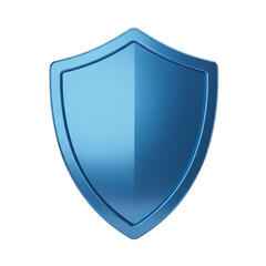 Metallic Blue Shield Icon: Security and Protection