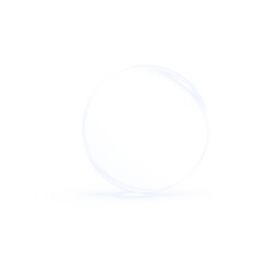 Transparent circular PNG overlay with soft glow effect, ideal for creative design projects, featuring subtle light reflections and a minimalist aesthetic for versatile applications