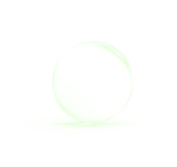 Transparent circular PNG overlay with soft green glow effect, ideal for creative design projects, featuring smooth edges and subtle light reflections for enhanced visual appeal