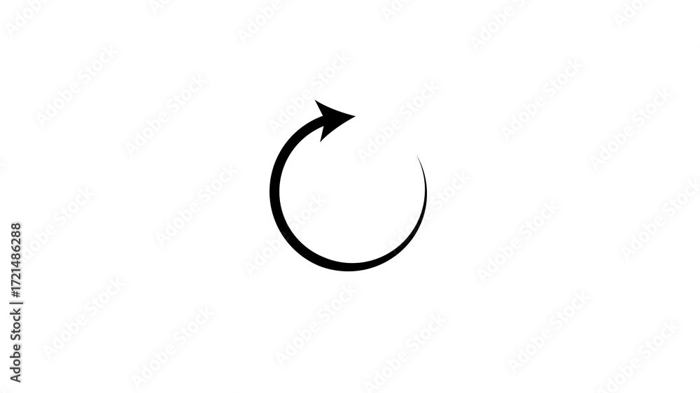 Poster digital loading animation with spinning arrow and progress bar on dark background