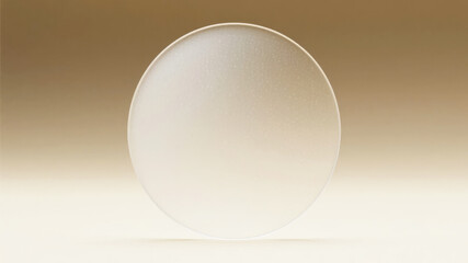 A translucent circular disc against a gradient background