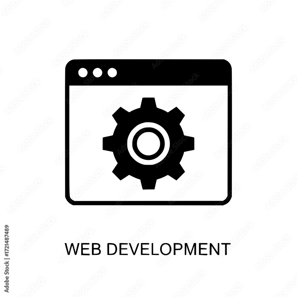 Wall mural web development icon gear setting cogwheel software coding technology digital concept