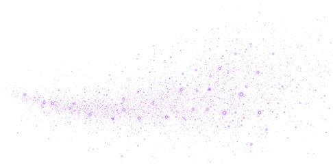 Purple glittering particles overlay creating a magical effect on a white background, perfect for design projects, invitations, or creative artwork with copy space