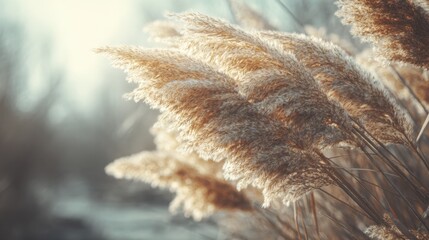feathery. Bohemian-style pampas grass arrangement in neutral tones with warm sunlight. gardening catalogs, home-decor guides, designed for home decor and floral branding, used by food bloggers.