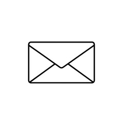 Black and White Envelope Icon – Minimal Email Vector