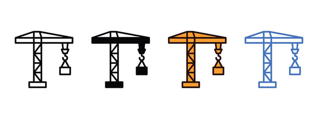 Construction crane icon vector. building and industry projects, conveying progress and development symbol. vector illustration.