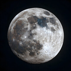Magnificent Full Moon Illuinating the Nocturnal Horion with Ethereal Glow in te Silence of Night