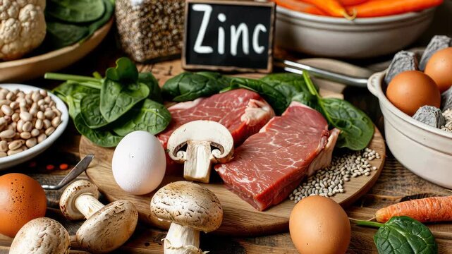 Food contains zinc. Selective focus Nature