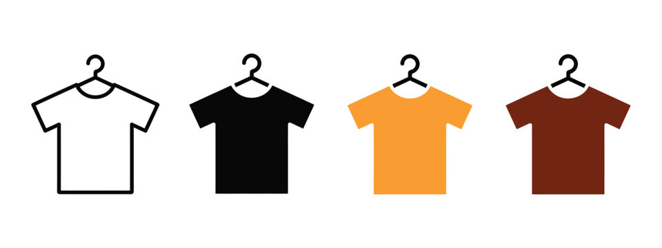 T shirt hanger icon vector. Hangers Showcase Fashion Choices and Wardrobe Essentials symbol. vector illustration.