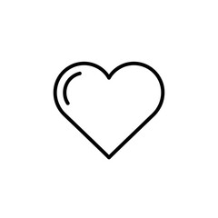 Black and White Heart Icon – Minimal Love Vector Symbol