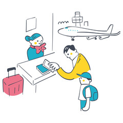 旅行とお金の関係を学ぶイラスト　金融教育・社会科教材向け素材
