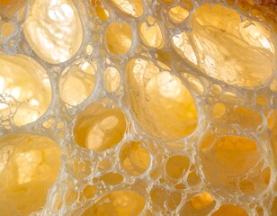 Close-up view of bread's porous texture