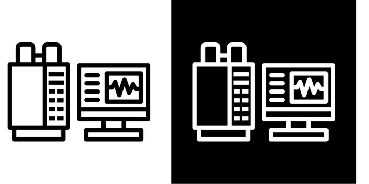 Gas Chromatography  Icon Set White Style Collection