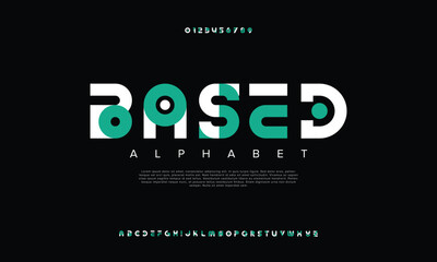 Abstract technology typography, Creative urban sport fashion futuristic font and with numbers. Modern digital alphabet font. vector illustration