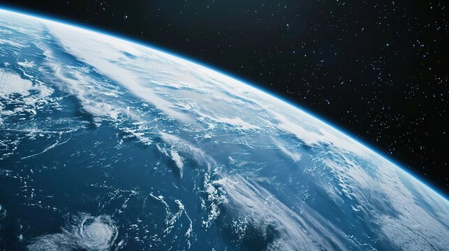 Overlooking the Earth from Space: A Breathtaking Perspective of Our Planet&rsquo;s Half, Unveiling Blue Oceans, White Clouds and Continental Contours
Space Perspective on Earth: Capturing the Magnificence o