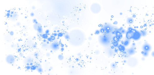 Soft blue abstract PNG overlay featuring blurred bubbles and light spots, creating a dreamy atmosphere for design projects with copy space for text integration