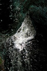 water flowing into the water