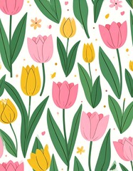 Obraz premium Spring tulip pattern