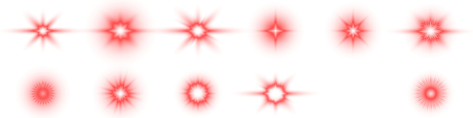 Red starburst PNG overlay with various shapes and sizes, creating dynamic visual effects for design projects, enhancing creativity and artistic expression