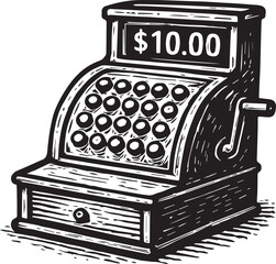 Vintage Cash register vector illustration