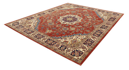 Traditional Patterned Rug Isolated on Transparent Background &mdash; Karpet Pola Tradisional Isolasi di Latar Transparan