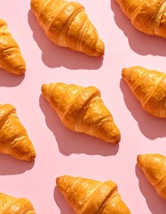 Golden Croissants Pastries Breakfast Refreshment