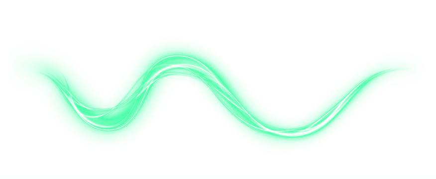 Green glowing wave overlay design with soft light effects, creating a dynamic and modern visual element for creative projects and digital backgrounds