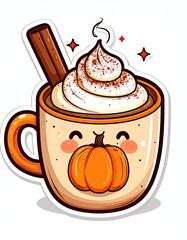 Cute Kawaii Autumn Pumpkin Spice Coffee Mug