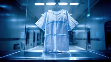 Hospital Gown Displayed in Modern Medical Environment with Soft Lighting