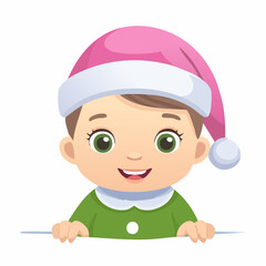 Baby mit einer Weihnachtsmütze