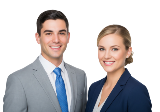 Professional Portrait of Two Business Colleagues in Formal Attire