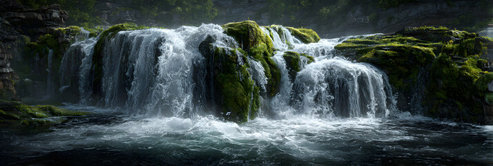 Fototapeta premium Explore the Majestic Beaut of Famous Waterfalls: A Jurney Through Nature's Woners and Spectacular Cascadng Landscapes Around the Wrld