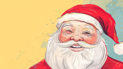 Cheerful Santa Claus illustration with vibrant colors and joyful expression for Christmas celebration