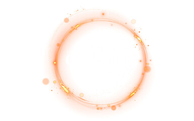 Vibrant orange circular PNG overlay with glowing particles and soft gradients, perfect for...