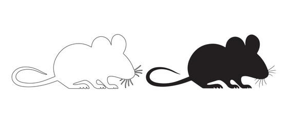 Mouse vector icon set. isolated on white background.