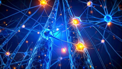 Neuron apoptosis from excitotoxicity, realistic microscope